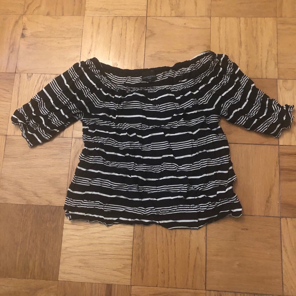 Off the shoulder striped top